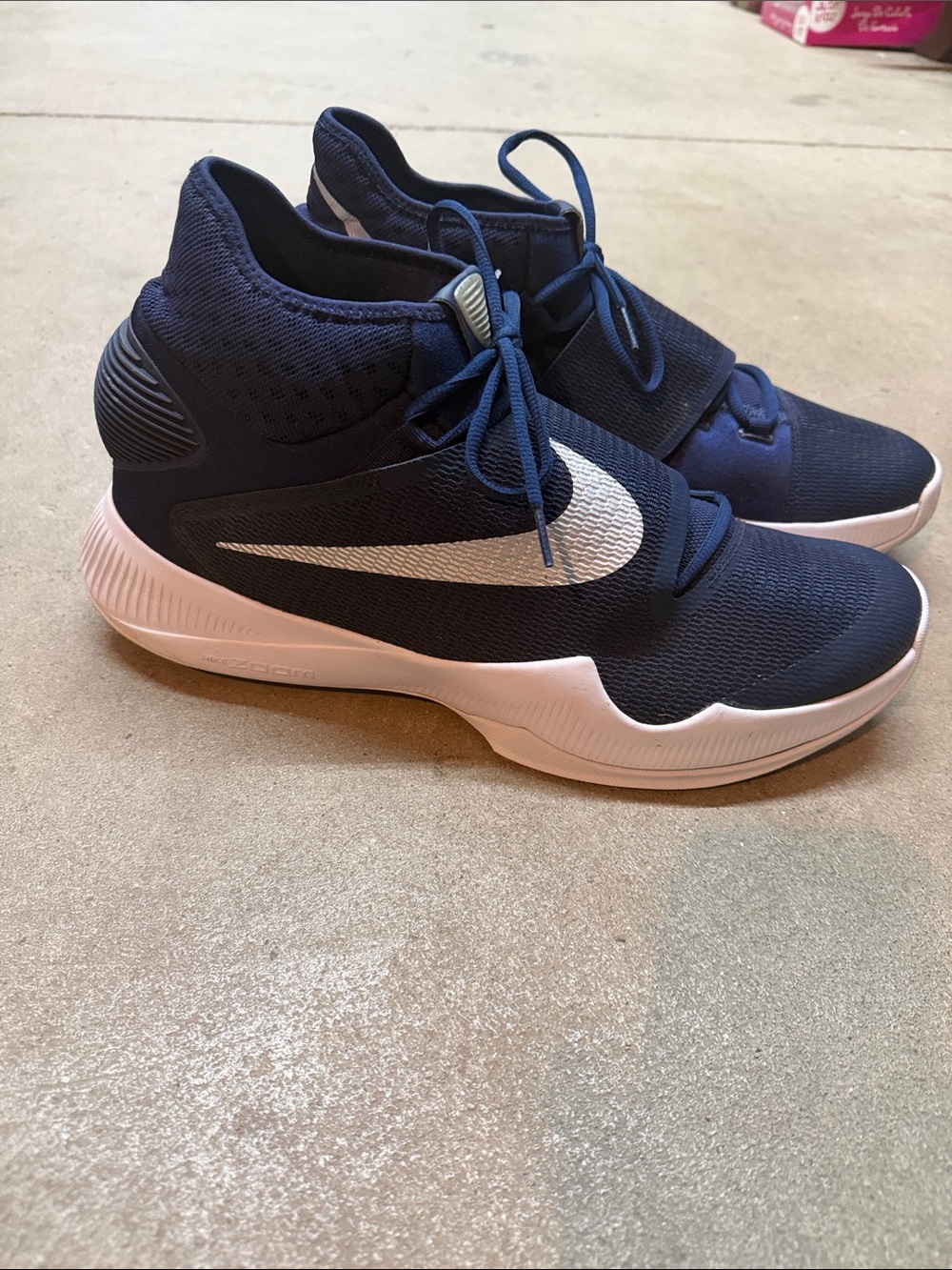 Nike Navy and White Basketball Shoes